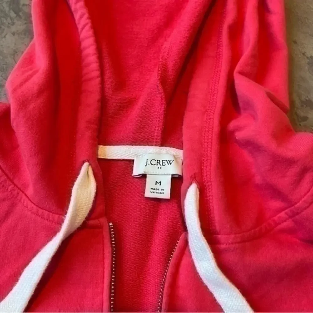 Pink cropped J. Crew casual cute hoodie zip up sweatshirt